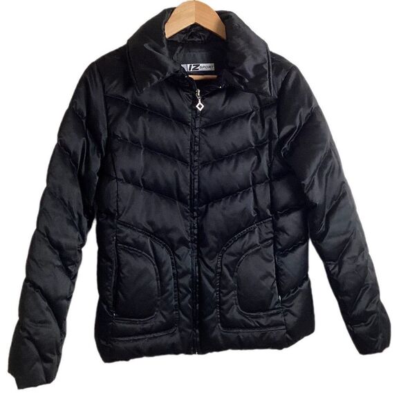 IZSport Down Puffer Jacket Black Size S Full Zip Pockets Winter Snow Outdoors - Picture 1 of 11
